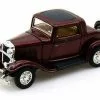 Lucky Road Signature 1932 Ford 3-Window Coupe, Burgundy - Yatming 94231 - 1/43 Scale Diecast Model Toy Car -Diecast Cars Store 94231 ym brown 1932 ford 3 window coupe diecast model toy cars az 75449.1654297599.386.513