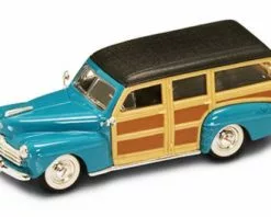 Lucky Road Signature 1948 Ford Woody, Turquoise - Yatming 94251 - 1/43 Scale Diecast Model Toy Car