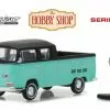Volkswagen Type 2 Crew Cab Pick Up Doka, Teal W/ Black - Greenlight 97020F - 1/64 Scale Diecast Car