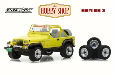 1991 Jeep Wrangler YJ W/ Wheel And Tire Set, Yellow - Greenlight 97030D/48 - 1/64 Scale Diecast Car 3 1991 Jeep Wrangler YJ W/ Wheel And Tire Set, Yellow - Greenlight 97030D/48 - 1/64 Scale Diecast Car