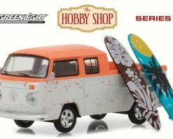 Greenlight Volkswagen Type 2 Crew Cab Pickup Doka W/ Sw/ Orange -97030F/48 - 1/64 Scale Diecast Model Toy Car