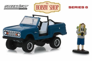 1967 Ford Bronco (Doors Removed) With Backpacker, Blue - Greenlight 97060B/48 - 1/64 Diecast Car 3 1967 Ford Bronco (Doors Removed) With Backpacker, Blue - Greenlight 97060B/48 - 1/64 Diecast Car