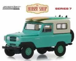 1969 Nissan Patrol (60) With Surfboards, Green - Greenlight 97070C/48 - 1/64 Scale Diecast Car