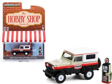ModelToyCars 1967 Nissan Patrol With Vintage Gas Pump Texaco, Cream/Ivory /Black/White - Greenlight 97100A/48 - 1/64 Scale Diecast Model Toy Car 3 ModelToyCars 1967 Nissan Patrol With Vintage Gas Pump Texaco, Cream/Ivory /Black/White - Greenlight 97100A/48 - 1/64 Scale Diecast Model Toy Car