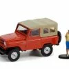 Greenlight 1975 Nissan Patrol And Backpacker Figurine, Orange And Tan - 97120A/48 - 1/64 Scale Diecast Car -Diecast Cars Store 97120A 48 GL The Hobby Shop Series 12 164 1 72375.1650414638.386.513