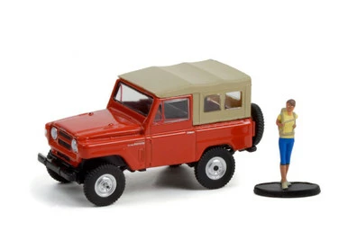 Greenlight 1975 Nissan Patrol And Backpacker Figurine, Orange And Tan - 97120A/48 - 1/64 Scale Diecast Car 3 Greenlight 1975 Nissan Patrol And Backpacker Figurine, Orange And Tan - 97120A/48 - 1/64 Scale Diecast Car