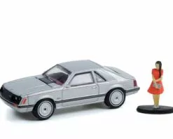 Greenlight 1979 Ford Mustang Coupe Ghia And Woman In A Dress Figurine, 97120B/48 1/64 Scale Diecast Car