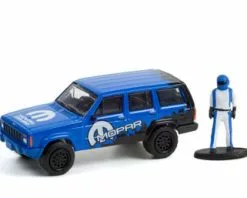 2001 Jeep Cherokee Sport & Race Car Driver Figurine, Greenlight 97120E/48 - 1/64 Scale Diecast Car