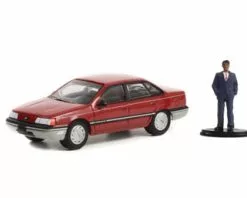 1989 Ford Taurus W/ Sales Associate In Suit, Red - Greenlight 97130D - 1/64 Scale Diecast Car