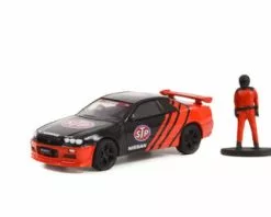 1999 Nissan Skyline (R34) W/ Race Car Driver, Red - Greenlight 97130E - 1/64 Scale Diecast Car