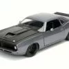 Jada Toys 1973 Plymouth Barracuda, Metallic Gray - Jada 98244 - 1/24 Scale Diecast Model Toy Car