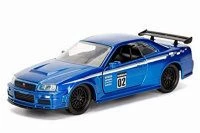 Jada Toys 2002 Nissan Skyline GT-R, Blue - Jada 99136WA1 - 1/32 Scale Diecast Model Toy Car