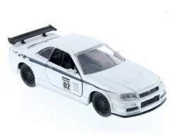 Jada Toys 2002 Nissan Skyline GT-R, White - Jada 99136WA1 - 1/32 Scale Diecast Model Toy Car