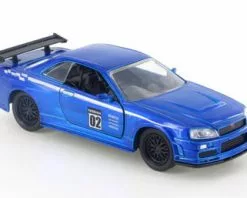 Jada Toys 2002 Nissan Skyline GT-R Hard Top, Blue - Jada 99140 - 1/32 Scale Diecast Model Toy Car