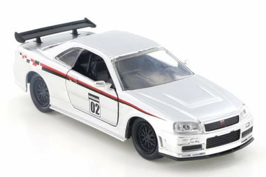 Jada Toys 2002 Nissan Skyline GT-R Hard Top, Silver - Jada 99140 - 1/32 Scale Diecast Model Toy Car 3 Jada Toys 2002 Nissan Skyline GT-R Hard Top, Silver - Jada 99140 - 1/32 Scale Diecast Model Toy Car