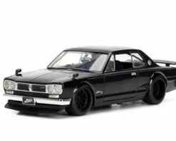 Jada Toys 1971 Nissan Brian's Skyline 2000 GT-R, Black - Jada 99793 - 1/24 Scale Diecast Model Toy Car