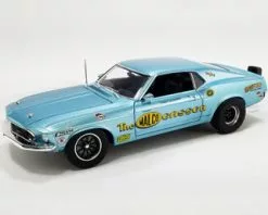 1969 Ford Mustang BOSS 429, Light Blue - Acme A1801858 - 1/18 Scale Diecast Model Toy Car