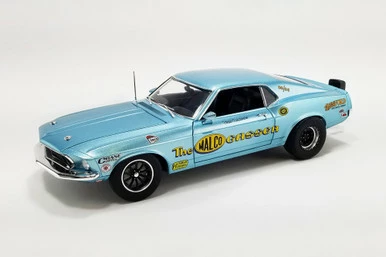 1969 Ford Mustang BOSS 429, Light Blue - Acme A1801858 - 1/18 Scale Diecast Model Toy Car 3 1969 Ford Mustang BOSS 429, Light Blue - Acme A1801858 - 1/18 Scale Diecast Model Toy Car