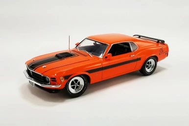 1970 Ford Mustang Mach 1, Orange /Black Stripes - Acme A1801861 - 1/18 Scale Diecast Model Toy Car 3 1970 Ford Mustang Mach 1, Orange /Black Stripes - Acme A1801861 - 1/18 Scale Diecast Model Toy Car