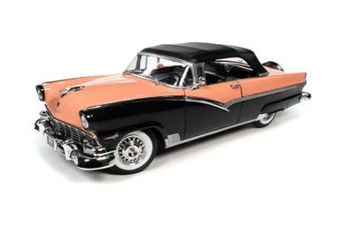 Auto World 1956 Ford Fairlane Sunliner Cnvrtbl Soft Top, Sunset Coral AMM1270 1/18 Scale Diecast Car 3 Auto World 1956 Ford Fairlane Sunliner Cnvrtbl Soft Top, Sunset Coral AMM1270 1/18 Scale Diecast Car