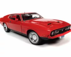 1971 Ford Mustang Mach 1 Hardtop, Bright Red - Auto World AWSS126 - 1/18 Scale Diecast Model Toy Car
