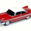 1958 Christine Plymouth Fury, Red W/ White - Auto World AWSS6401 - 1/64 Scale Diecast Model Toy Car