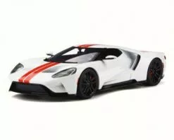 2017 Ford GT, White W/ Red - GT Spirit GT097 - 1/18 Scale Resin Collectible Vehicle Replica