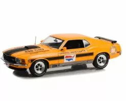 1970 Ford Mustang Mach 1, Yellow Orange - Greenlight HWY18035 - 1/18 Scale Diecast Model Toy Car