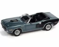 1971 Plymouth Barracuda Convertible, Winchester Gray - Johnny Lightning JLSP153 - 1/64 Diecast Car