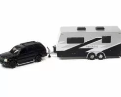 Johnny Lightning 2005 Cadillac Escalade With Camper Trlr, Custom Matte JLSP201/24B 1/64 Scale Diecast Model Toy Car