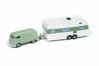 Johnny Lightning 1965 Volkswagen Transporter W/Mobile Home, Green - Round 2 JLTG001/36A - 1/64 Scale Diecast Car