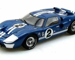 Shelby Collectibles 1966 Ford GT-40 MK II #2, Blue W/ White Stripes - Shelby SC401 - 1/18 Scale Diecast Model Toy Car