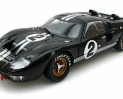 Shelby Collectibles 1966 Ford GT-40 MK II #2, Black W/ Silver Stripes - Shelby SC408 - 1/18 Scale Diecast Model Toy Car