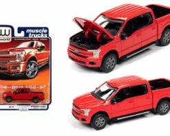 2019 Ford F-150 Lariat, Red - Auto World AWSP041/24B - 1/64 Scale Diecast Model Toy Car