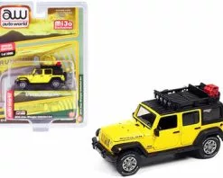 2018 Jeep Wrangler Rubicon Unlimited 4x4, Yellow - Auto World CP7752 - 1/64 Scale Diecast Car