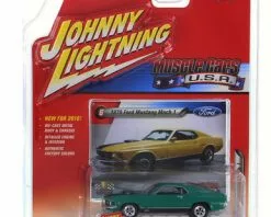 1970 Mustang Mach 1, Green - Johnny Lightning JLMC001B - 1/64 Scale Diecast Model Toy Car