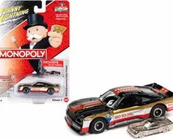 1975 Ford Mustang Cobra II Racer W/ Game Token, Monopoly, Johnny Lightning JLSP214 1/64 Diecast Car