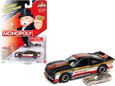1975 Ford Mustang Cobra II Racer W/ Game Token, Monopoly, Johnny Lightning JLSP214 1/64 Diecast Car 3 1975 Ford Mustang Cobra II Racer W/ Game Token, Monopoly, Johnny Lightning JLSP214 1/64 Diecast Car