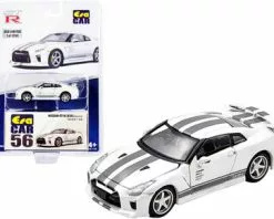 Nissan GT-R (R35) Saurus RHD, White - Era Car NS21GTRRN56 - 1/64 Scale Diecast Model Toy Car