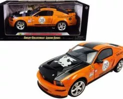 2008 Ford Shelby Mustang #08 Terlingua Racing Team, Orange With Black Stripes - Shelby Collectibles SC297OR - 1/18 Scale Diecast Model Toy Car